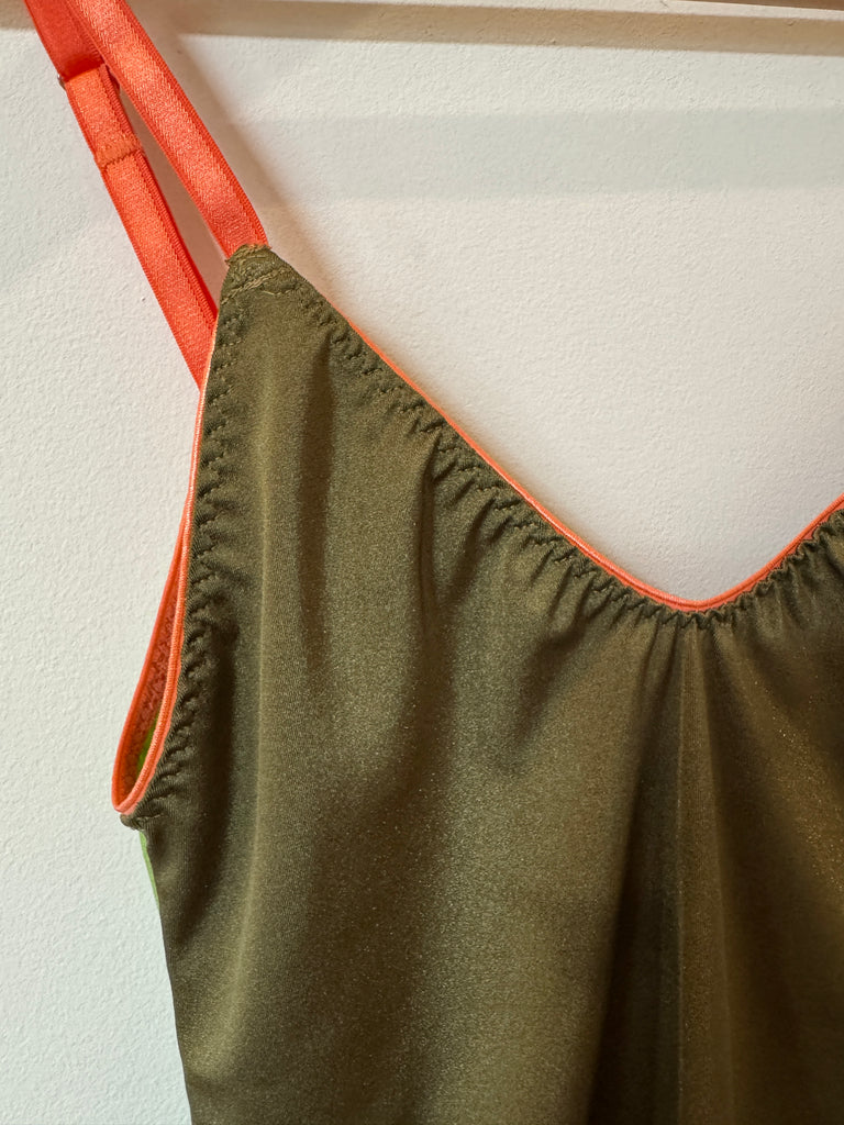 Color Block Spandex Bodysuit