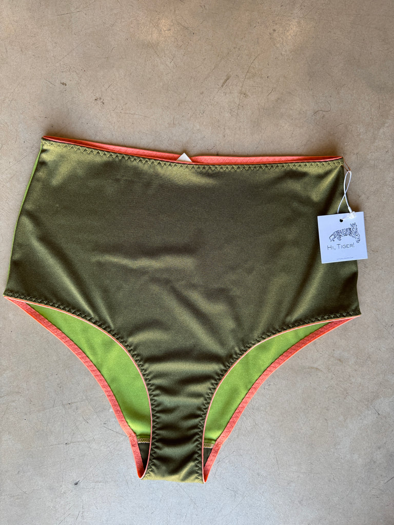 Color Block High Waisted Spandex Cheeky