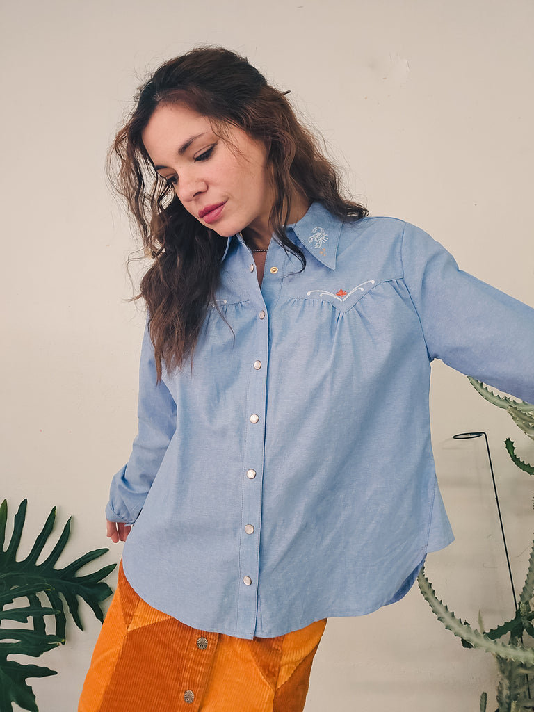 Chambray Desperado Pearl Snap Shirt