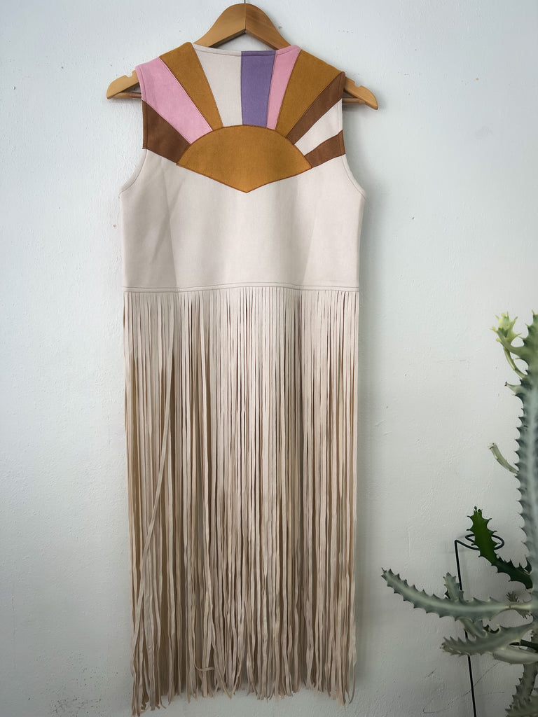 Patchwork Fringe Vest