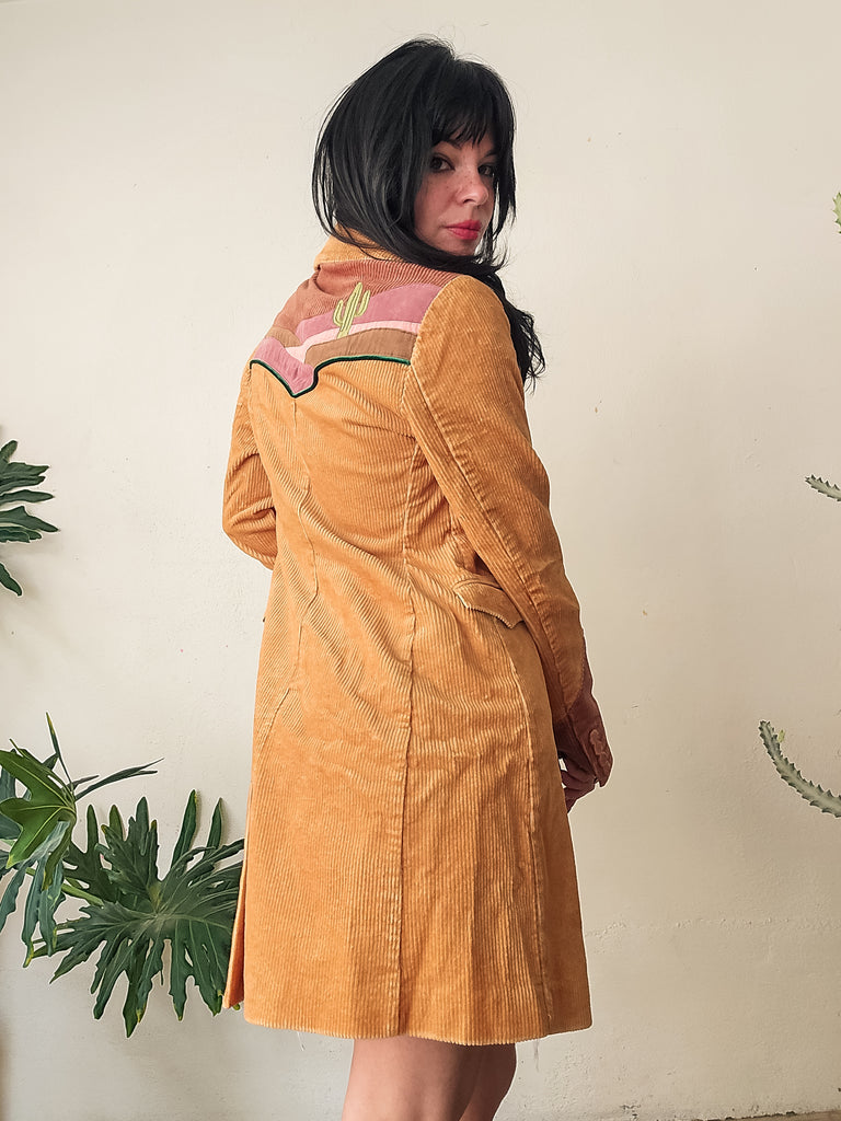 Cinnamon Girl Gold Faux Fur Midi Jacket