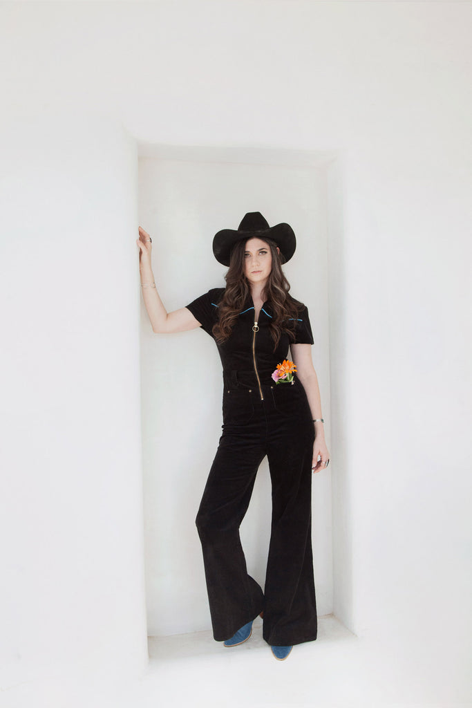 Black Wild Child Corduroy Jumpsuit