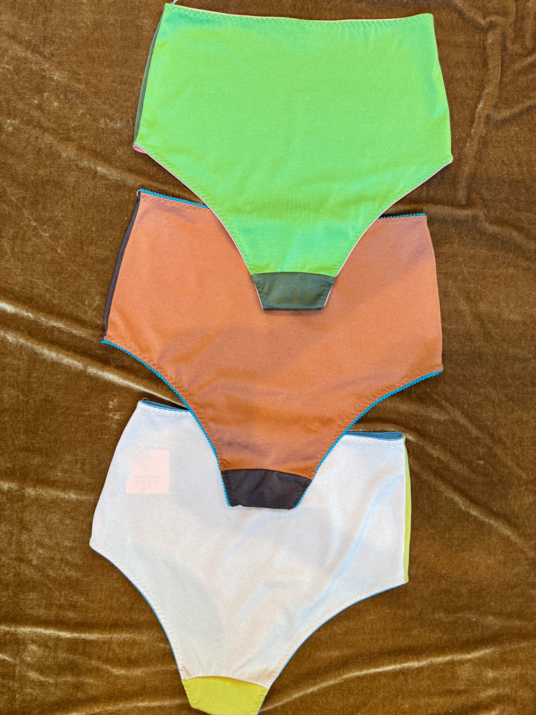 Color Block High Waisted Spandex Cheeky
