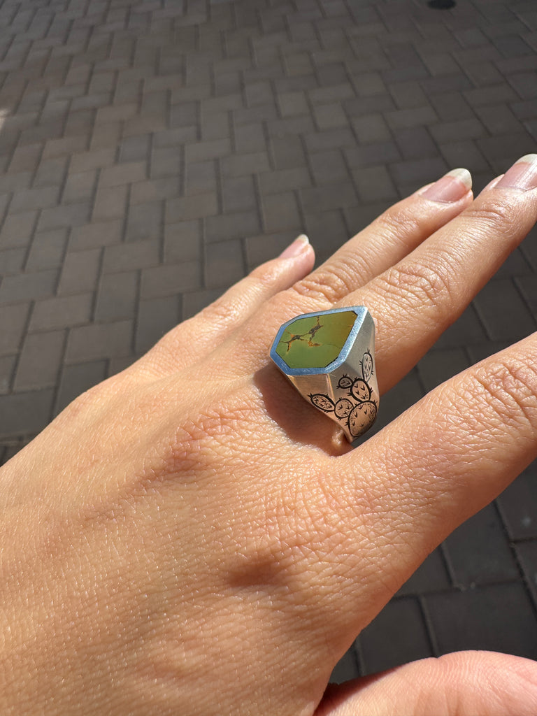 Prickly Pear Green Turquoise Ring