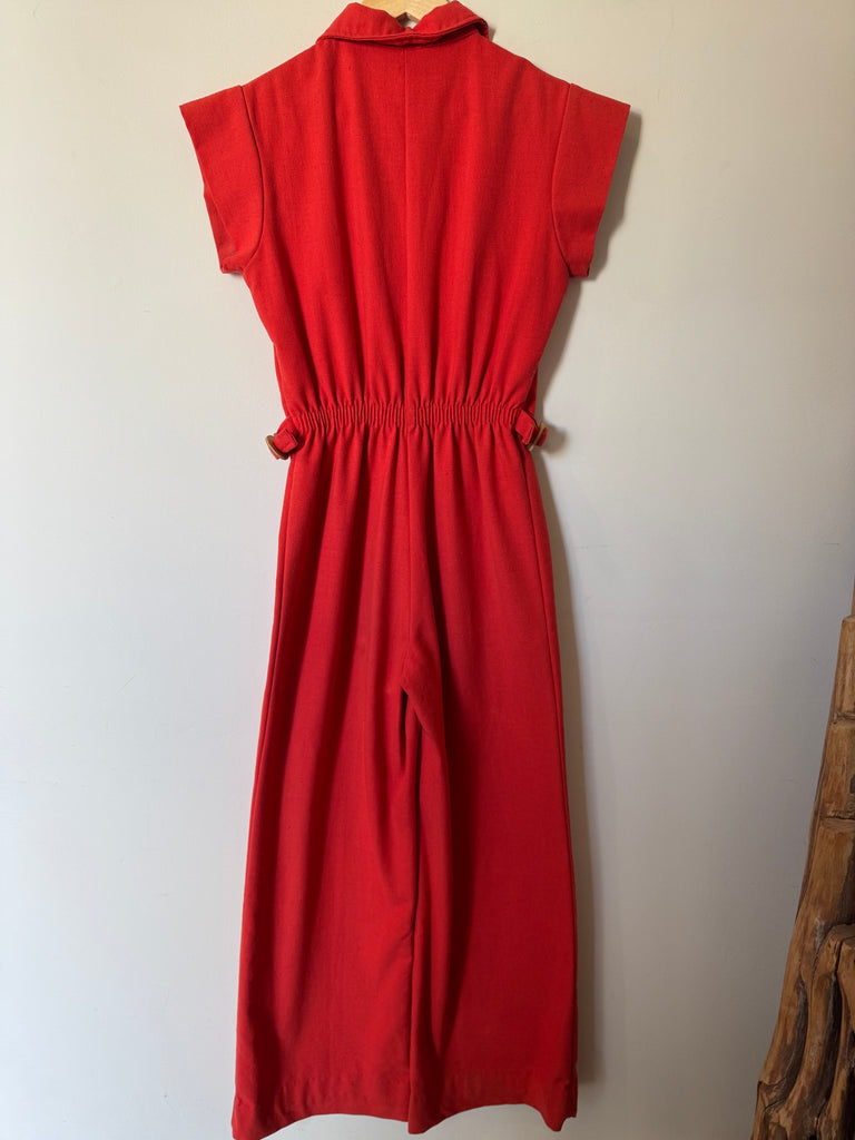 70s Red Jumpsuit