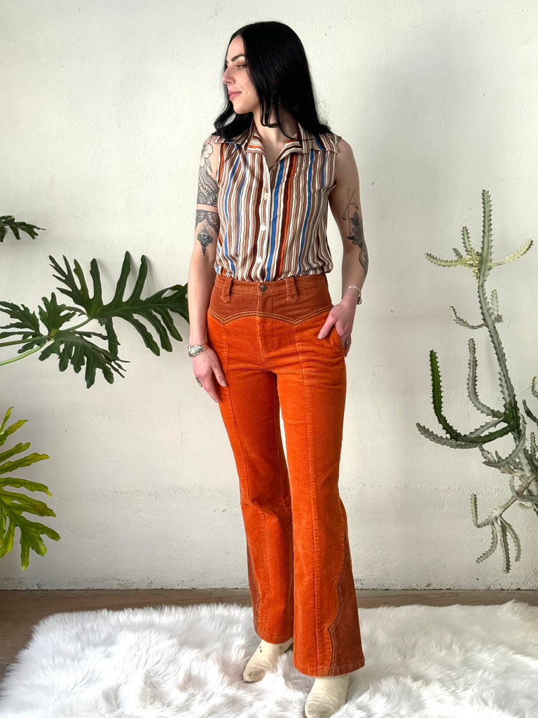 Cinnamon Girl Rust Cord Pants