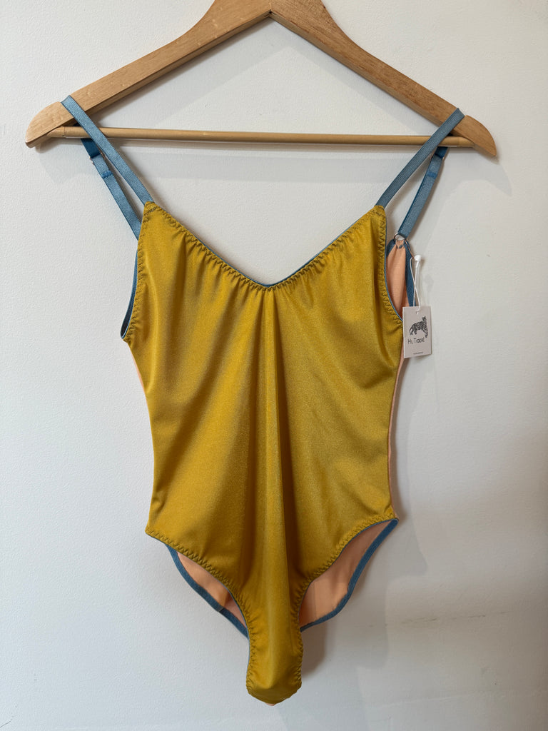 Color Block Spandex Bodysuit
