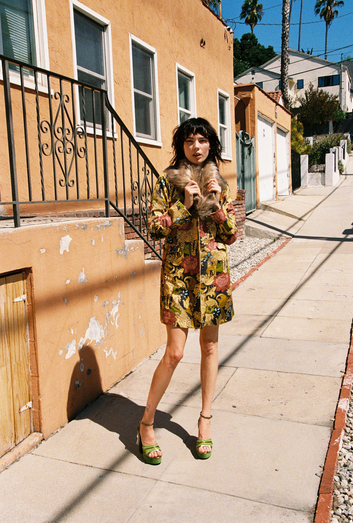 Wild Child Floral Corduroy Midi Jacket
