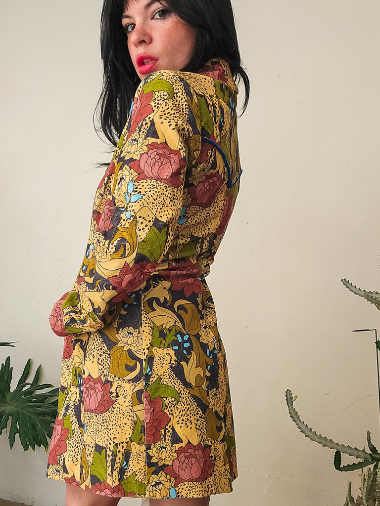 Wild Child Floral Corduroy Midi Jacket