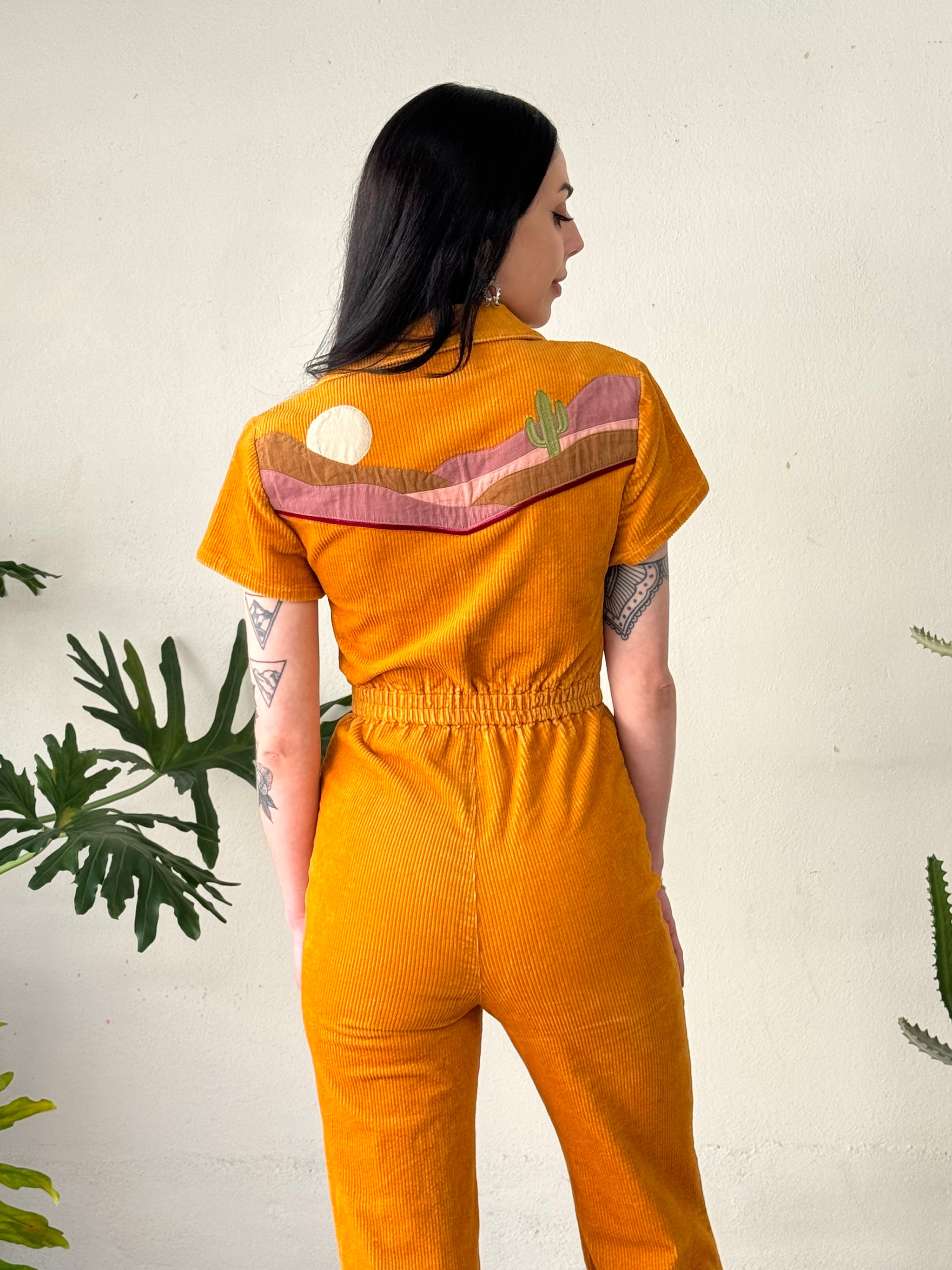 Cinnamon Girl Desert Patchwork Jumpsuit – Classic Rock Couture