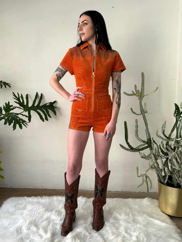 Cinnamon Girl Rust Cord Playsuit