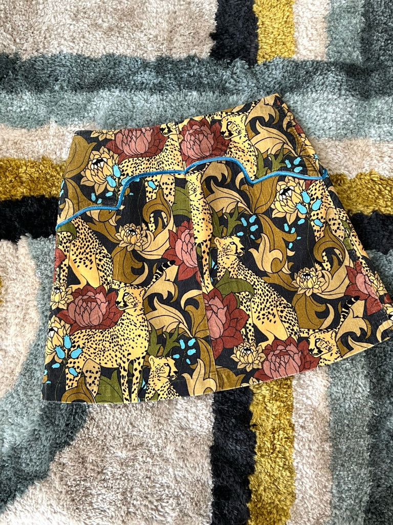 Wild Child Snap Front Corduroy Skirt