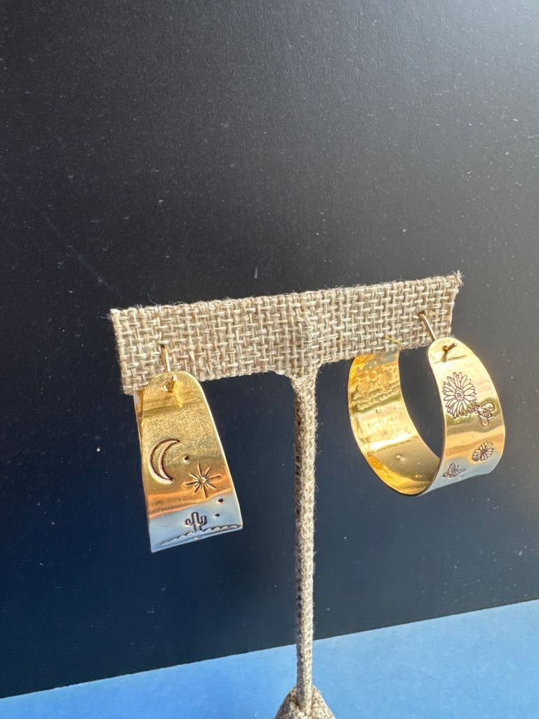 Serena Scenic Brass Hoops