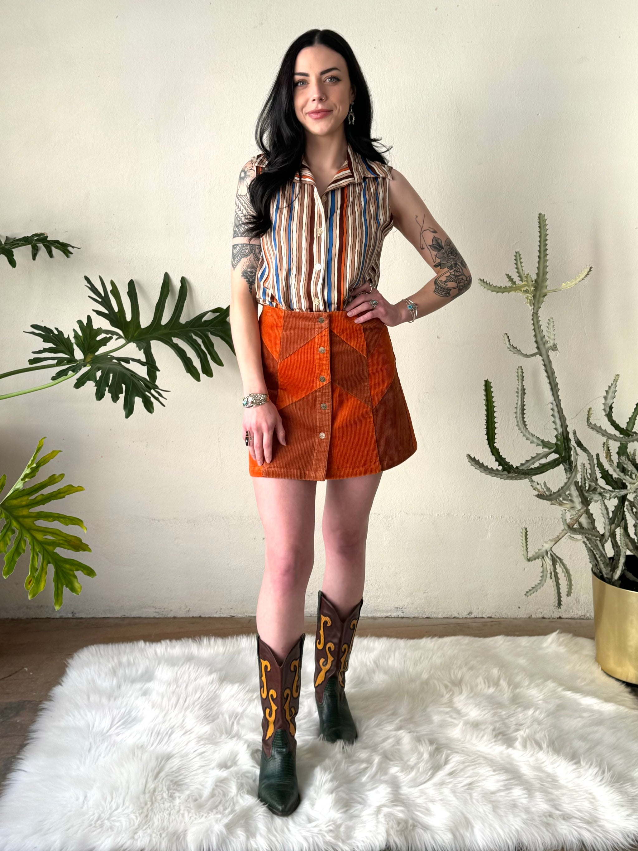 Cinnamon Girl Rust Cord Skirt – Classic Rock Couture