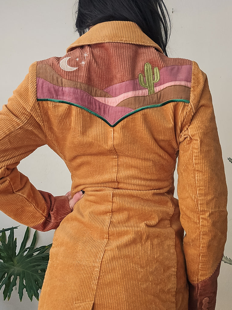 Cinnamon Girl Gold Faux Fur Midi Jacket