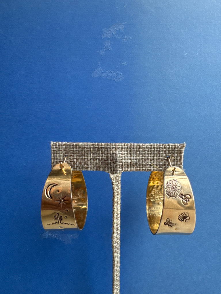 Serena Scenic Brass Hoops
