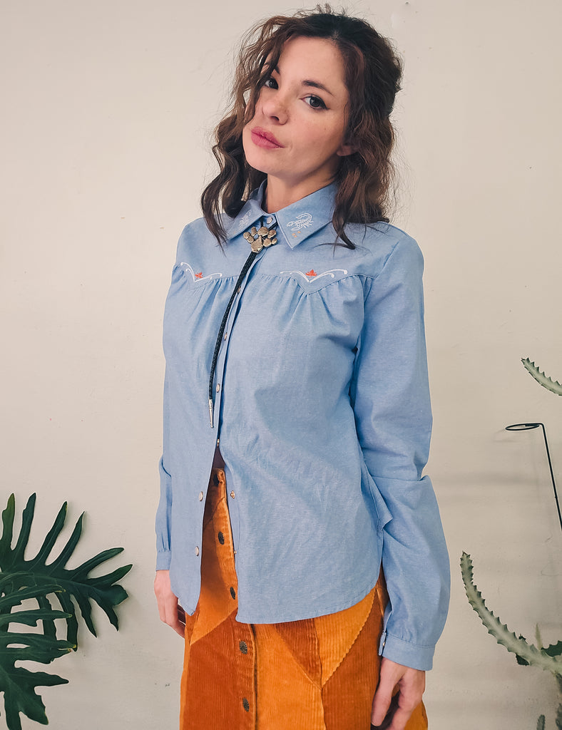 Chambray Desperado Pearl Snap Shirt