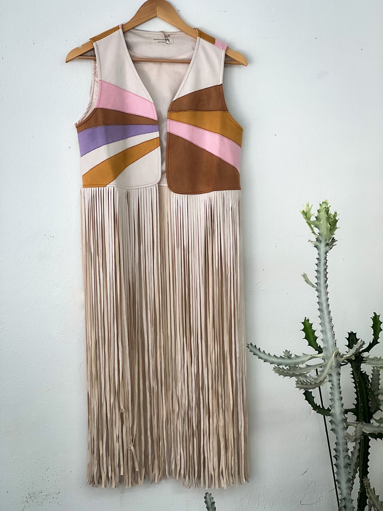 Patchwork Fringe Vest