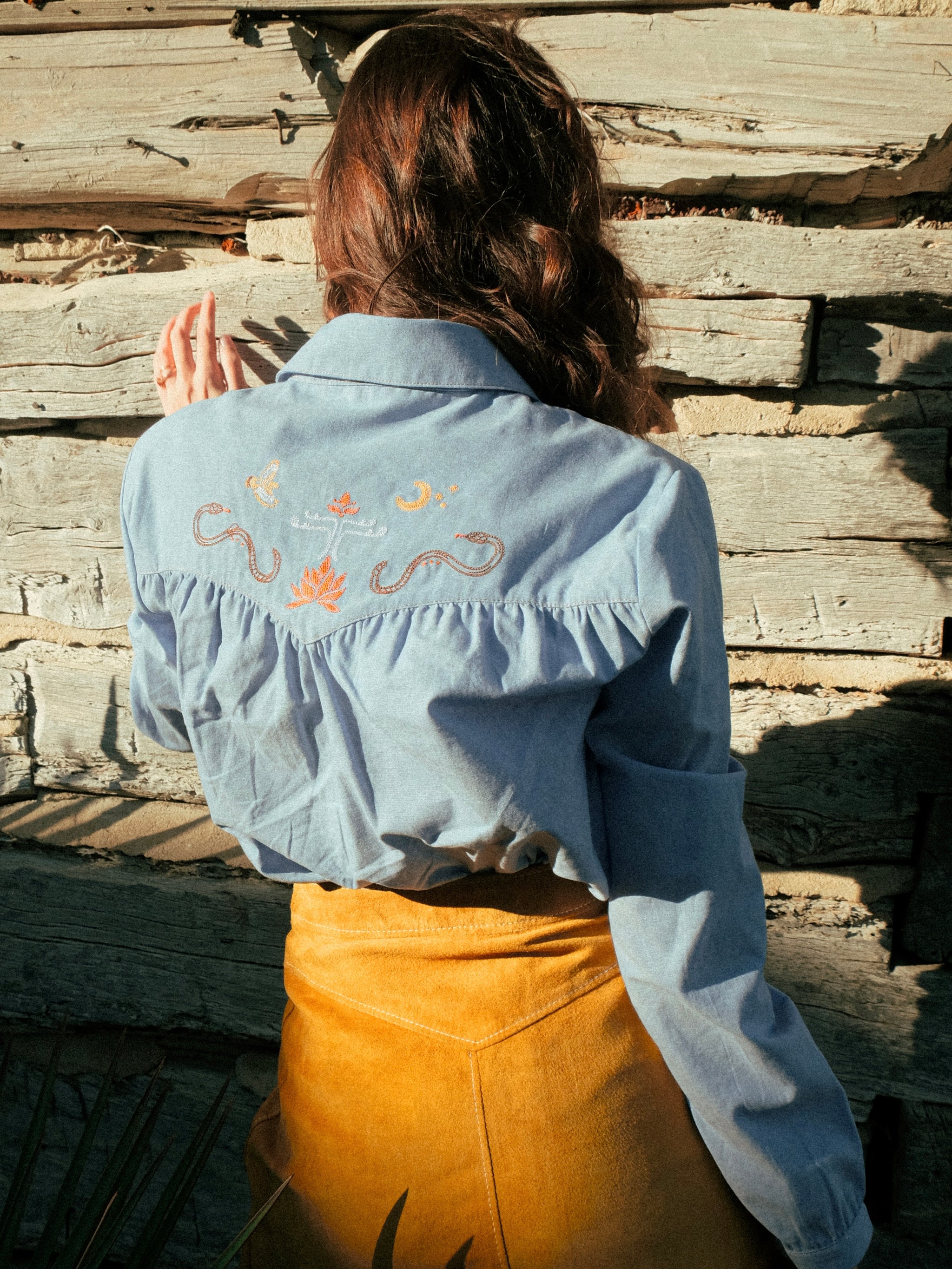 Chambray Desperado Pearl Snap Shirt – Classic Rock Couture