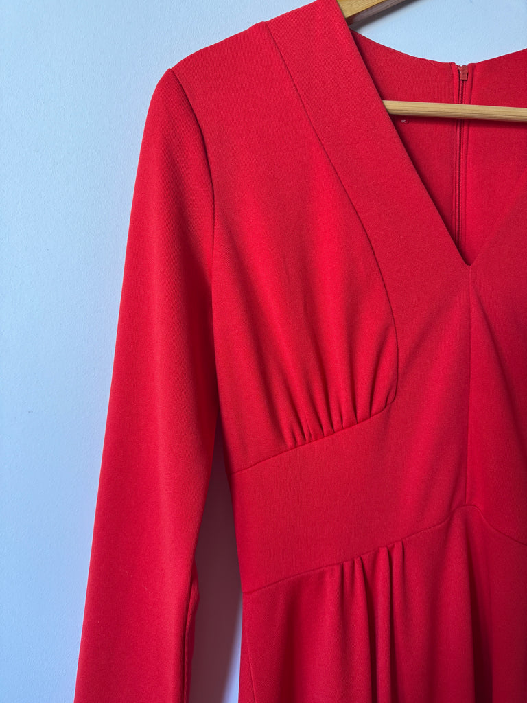 70s Longsleeve Red Dress