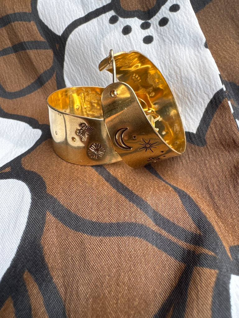 Serena Scenic Brass Hoops