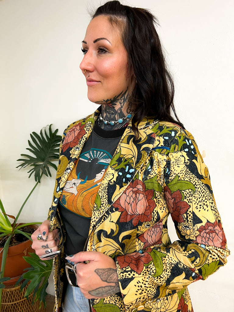 Wild Child Floral Corduroy Midi Jacket