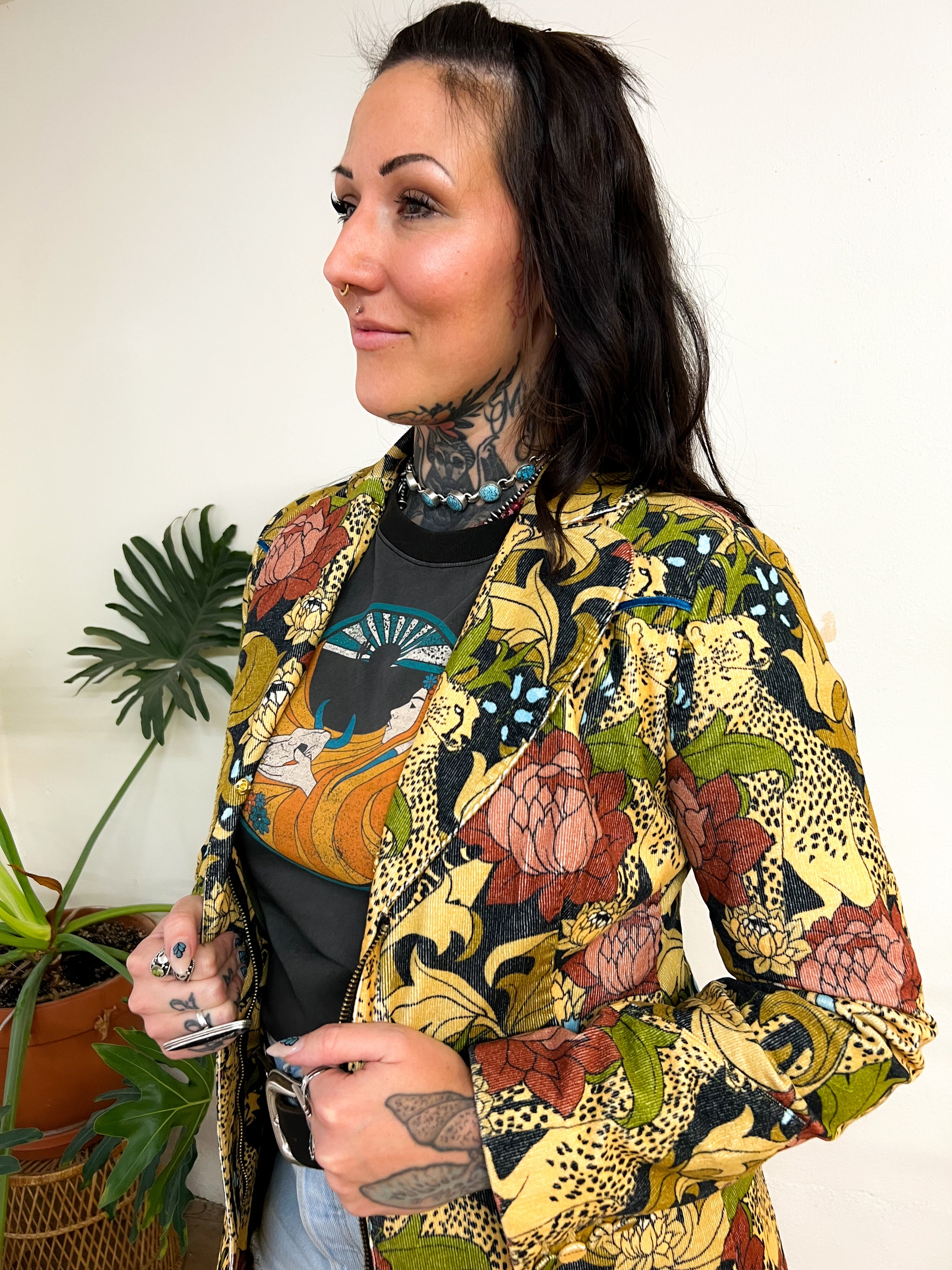 Wild Child Floral Corduroy Midi Jacket – Classic Rock Couture