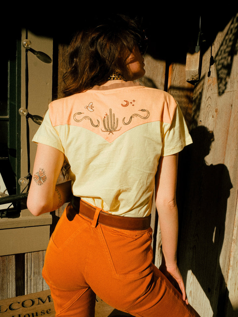 Desert Embroidered Unisex Pocket Tee