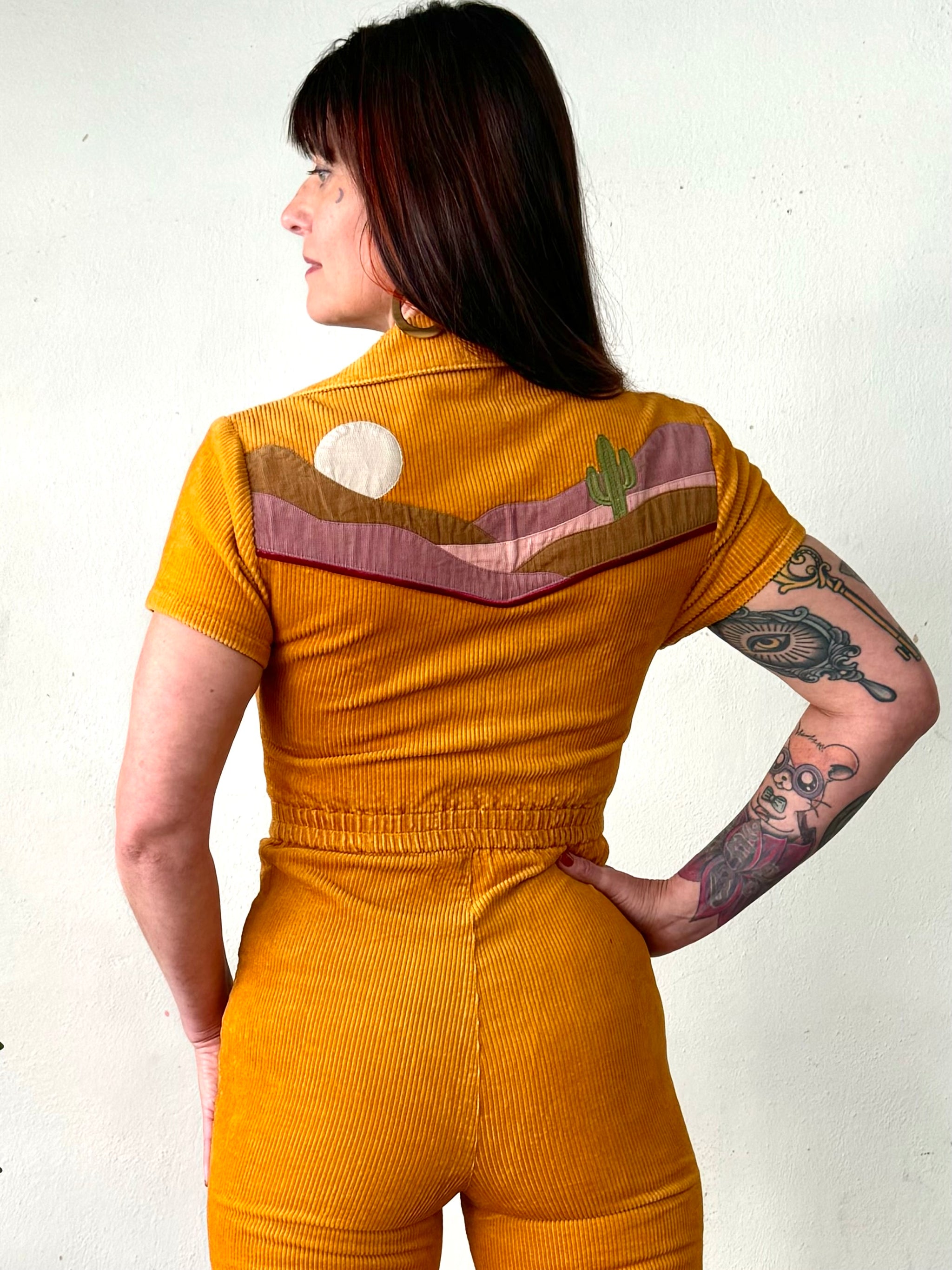 Cinnamon Girl Desert Patchwork Jumpsuit – Classic Rock Couture