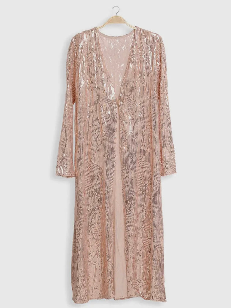 Rose Gold Long Sequin Kimono