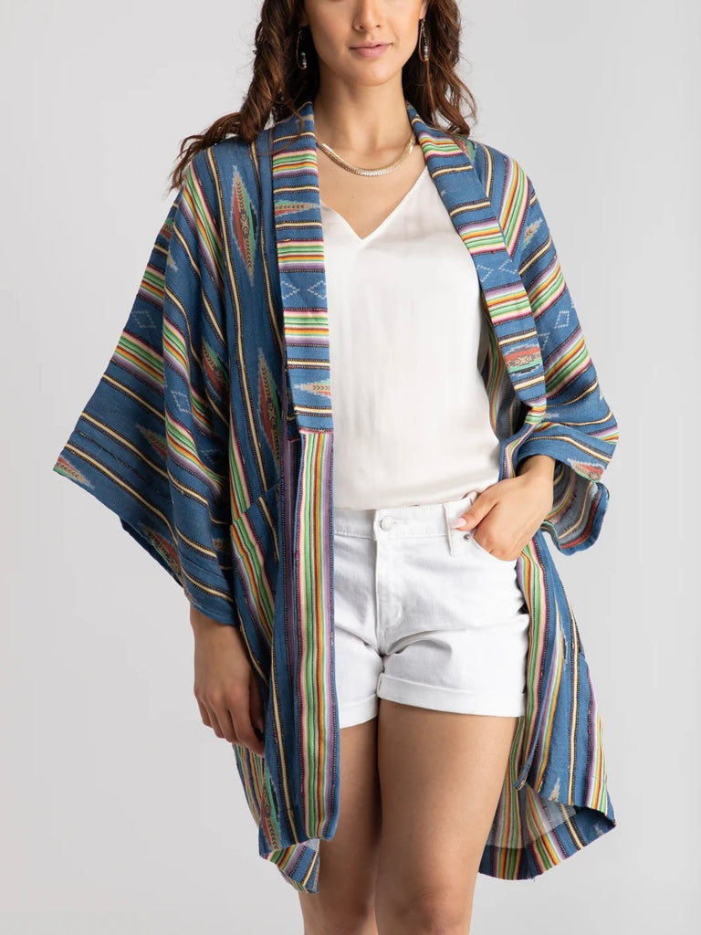 Ikat Blue Striped Jacket