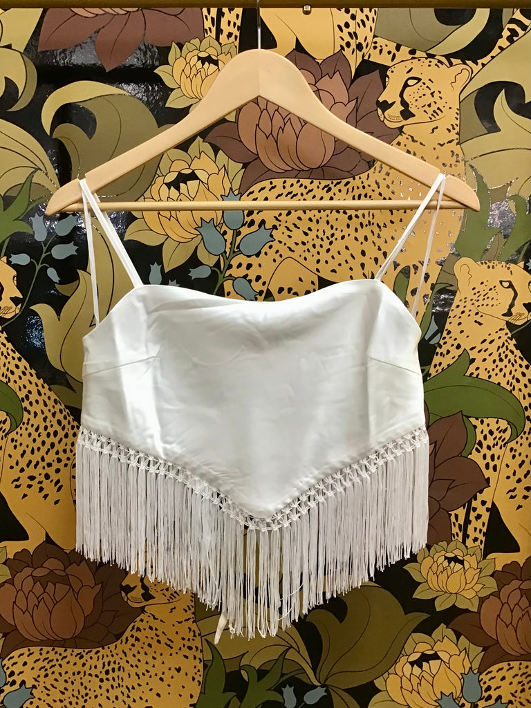 Back Tie Fringe Top