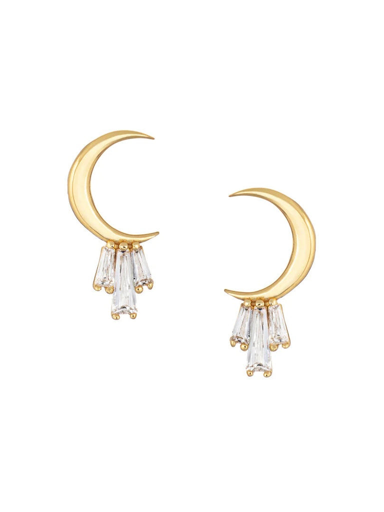 Crescent Moon Studs