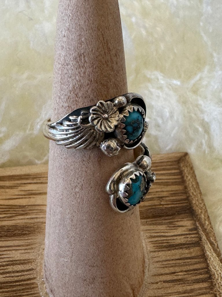 Duo Turquoise Silver Ring