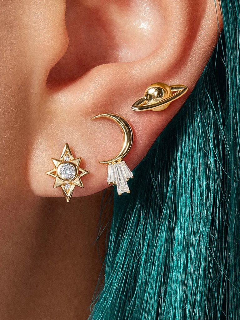 Crescent Moon Studs