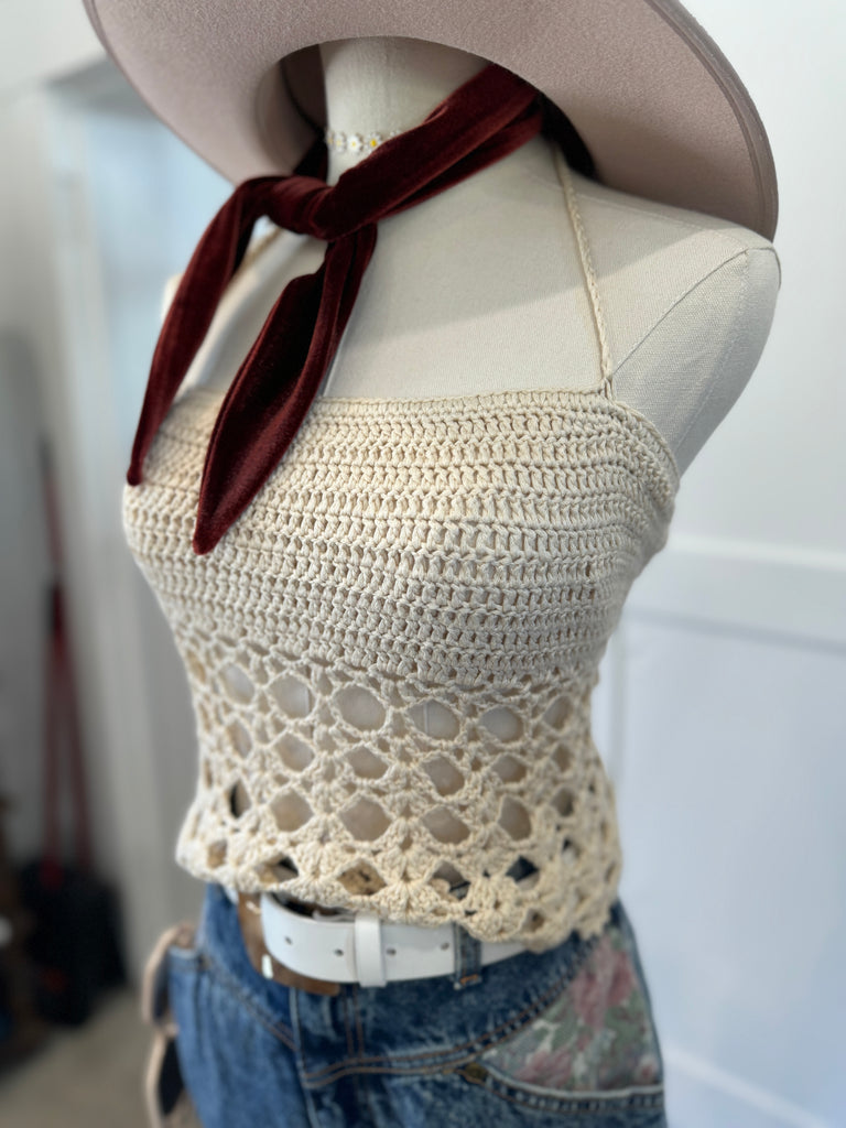 Crochet Knit Halter Top
