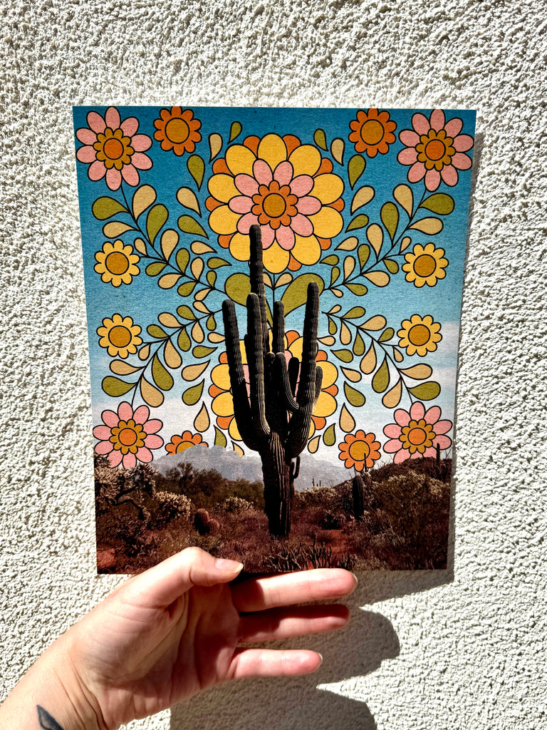 Yellow Flower Saguaro Print