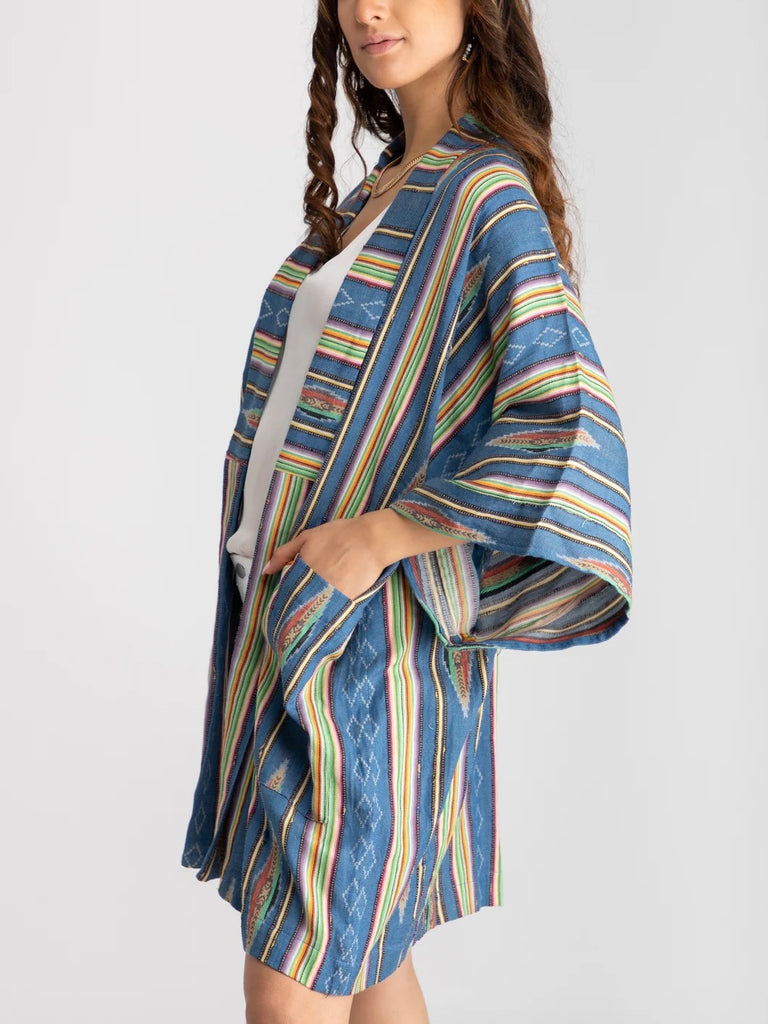 Ikat Blue Striped Jacket
