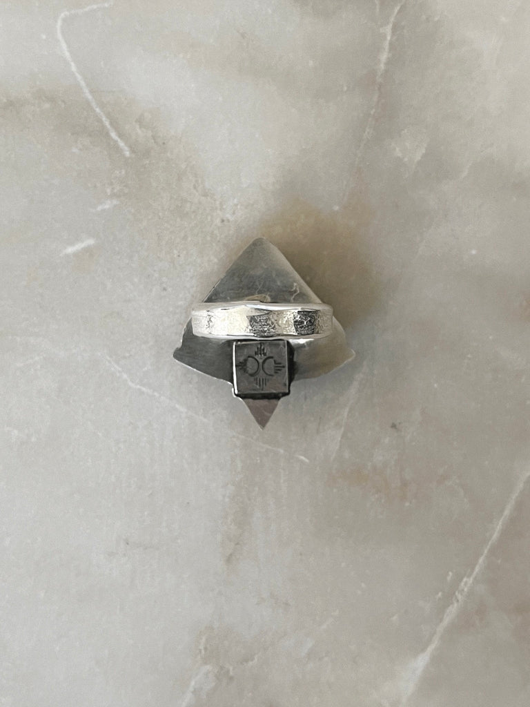 Apache Sage Rhyolite Double Pyramid Ring