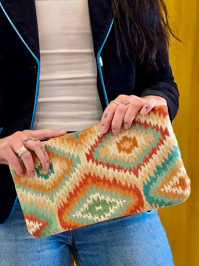 Large Handmade Tapestry Clutch