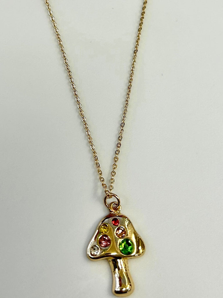 Shimmering Dew Toadstool Necklace