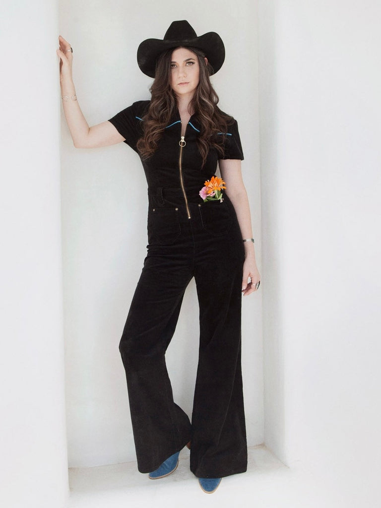 Black Wild Child Corduroy Jumpsuit