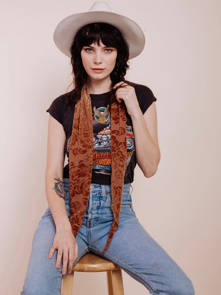 The Hendrix Gold Long Skinny Scarf