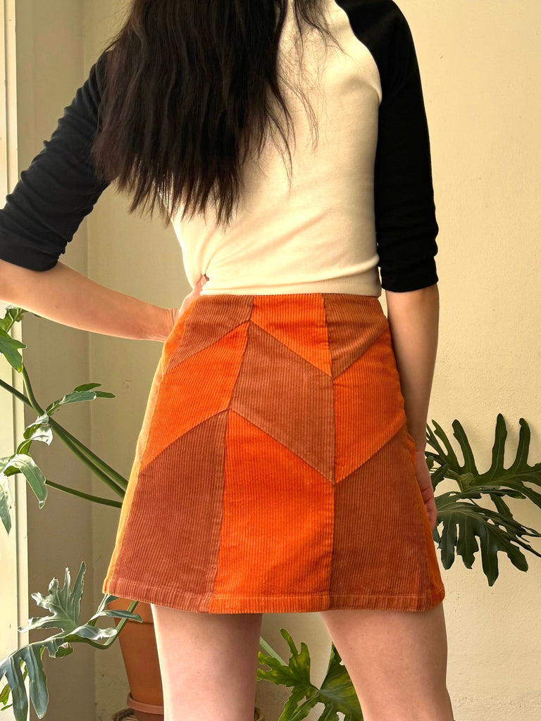 Cinnamon Girl Rust Cord Skirt