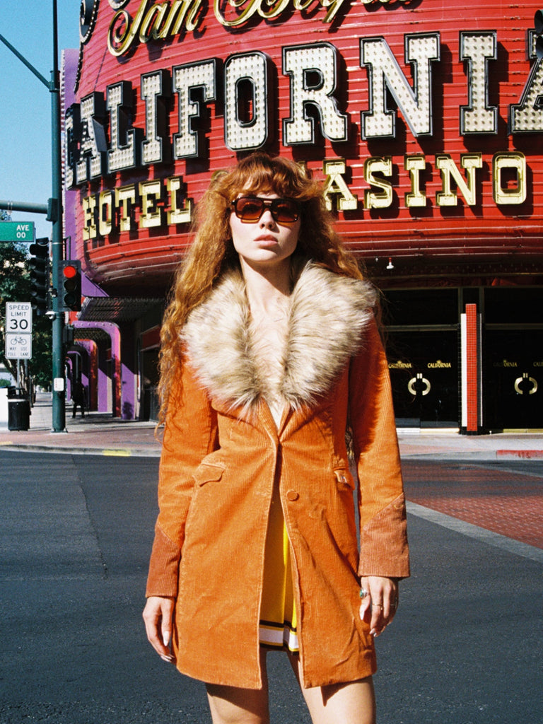 Cinnamon Girl Rust Faux Fur Jacket