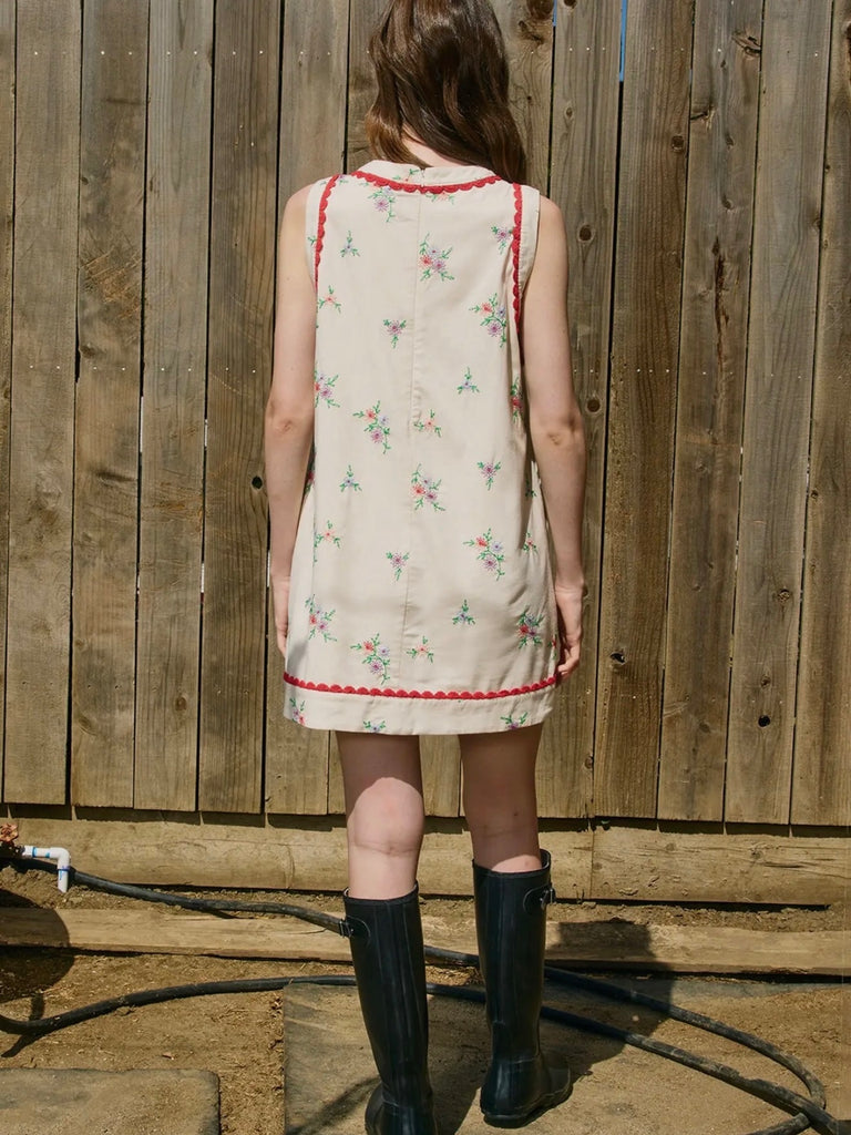 Embroidered Shift Dress