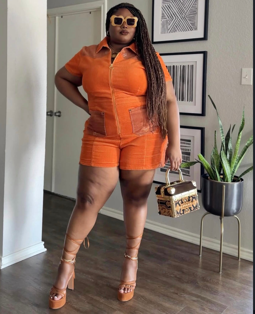 Cinnamon Girl Rust Cord Playsuit