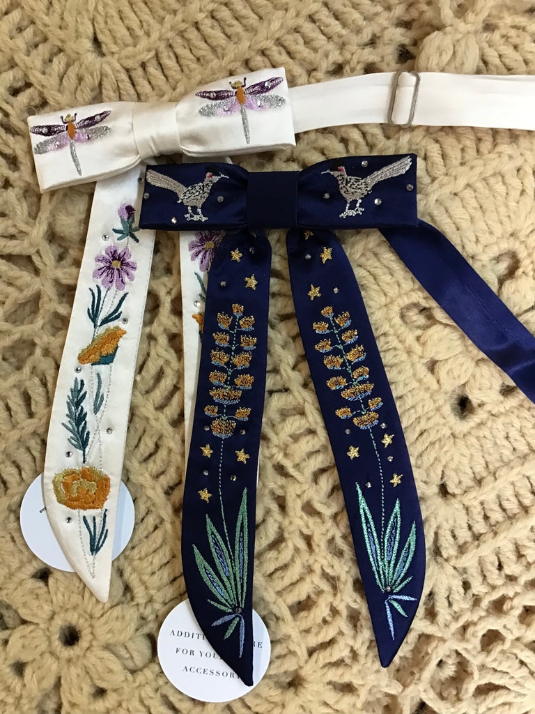 Hook and Eye Embroidered Wyatt Bows