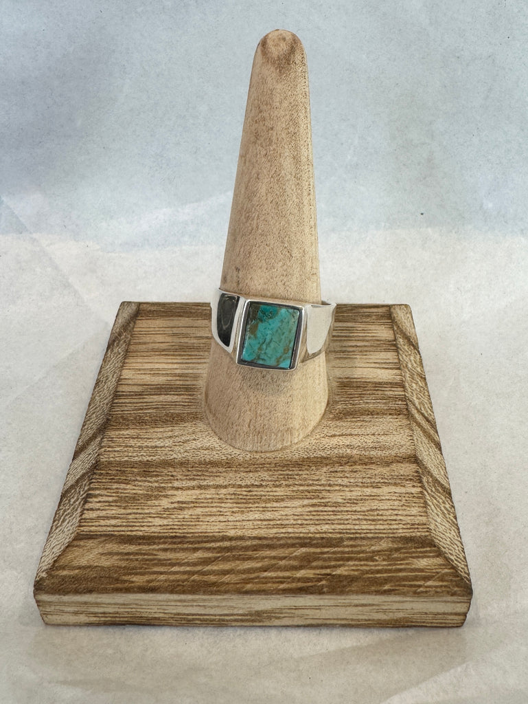 Minimalist Asscher Cut Turquoise Ring