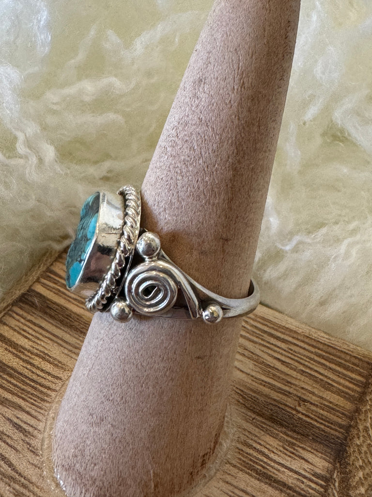 Raw Turquoise Silver Ring